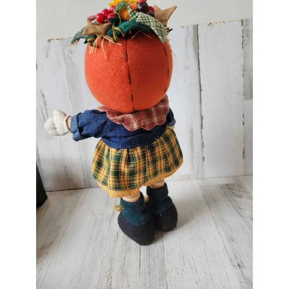 Pumpkin scarecrow‎ girl folk art country home decor kitchen